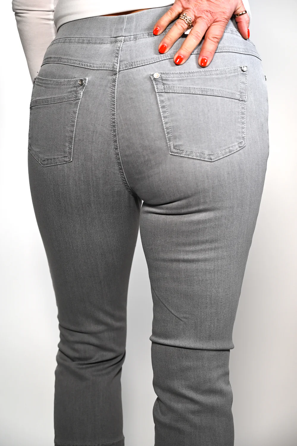 Anna Montana Jump In Capri Jeans (1016) - Silver - Image 5