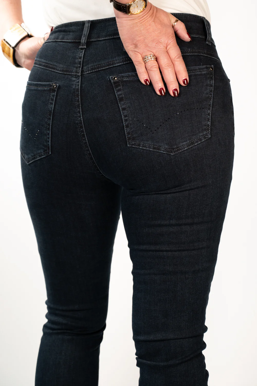 Anna Montana Magic Denim Skinny Jeans (5000) - Dark Navy - Image 3