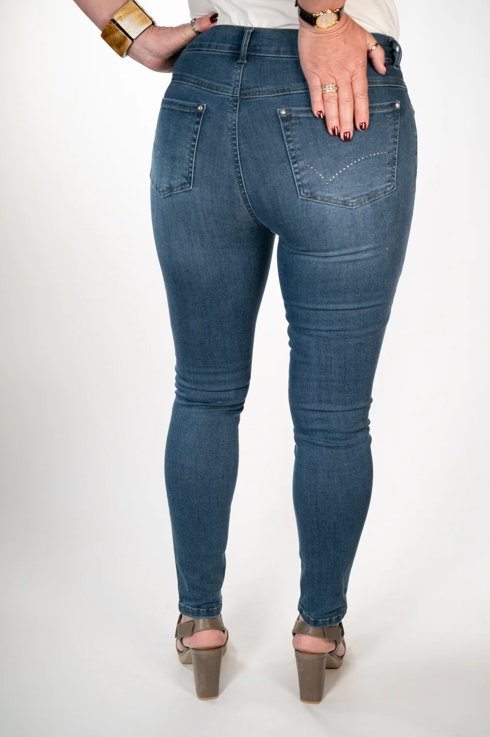 Anna Montana Magic Denim Skinny Jeans (5000) - Used Stone - Image 4