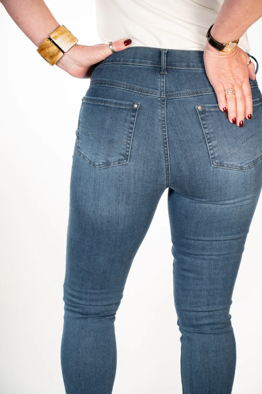 Anna Montana Magic Denim Skinny Jeans (5000) - Used Stone - Image 5
