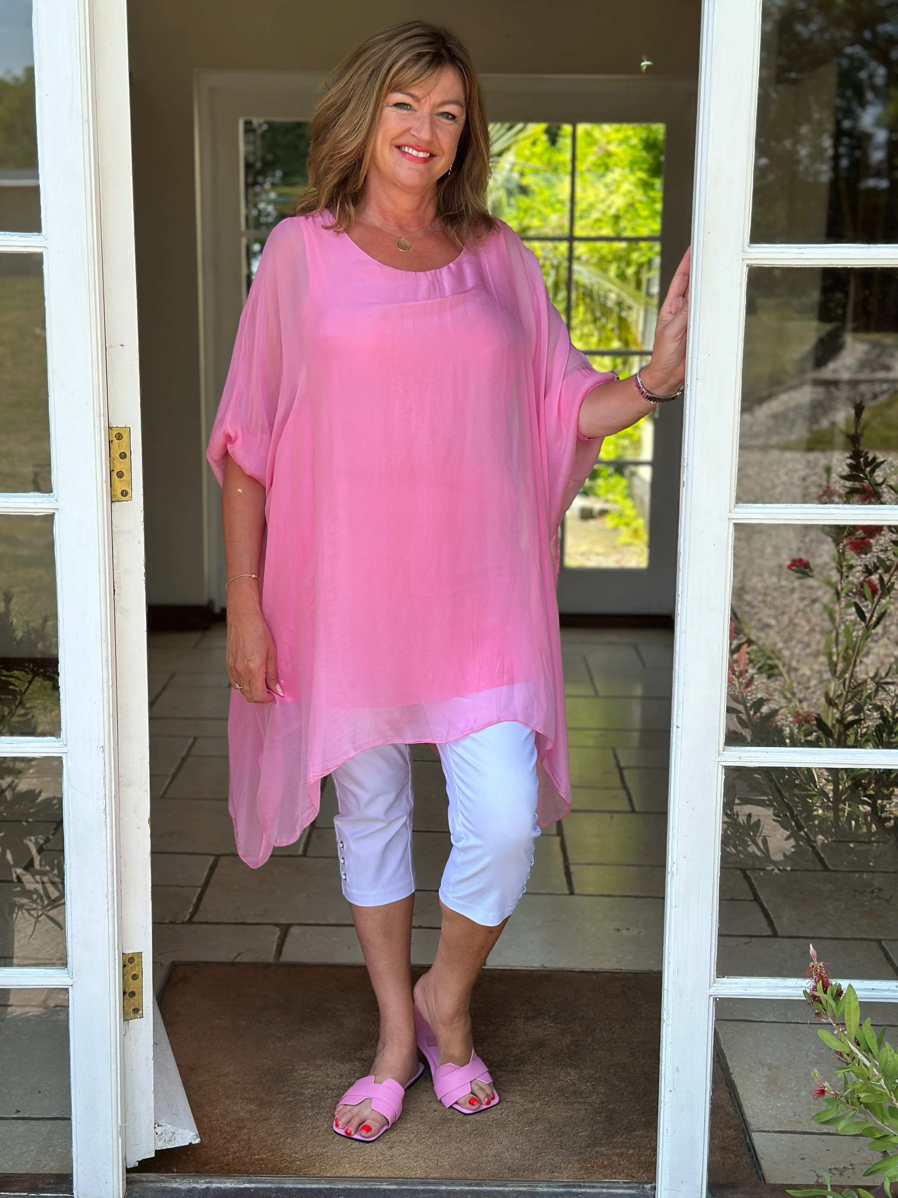 Bella Silk Blouse | Pink - Image 3