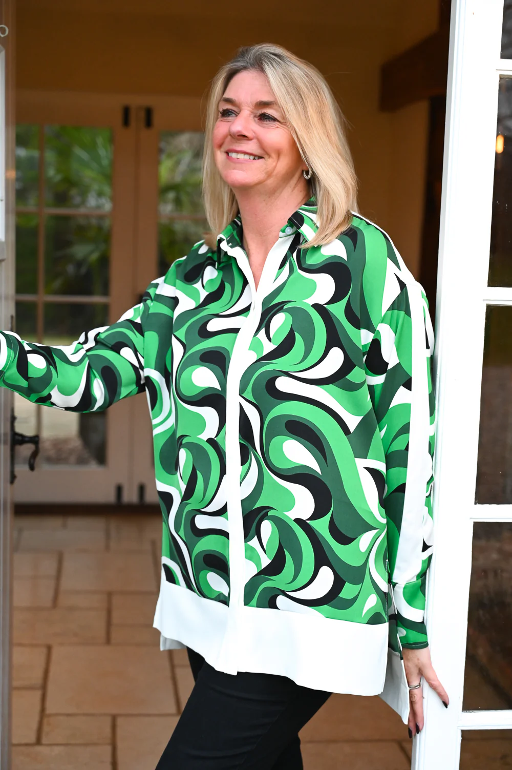 Bold Printed White Border Shirt- Malissa J - Image 4