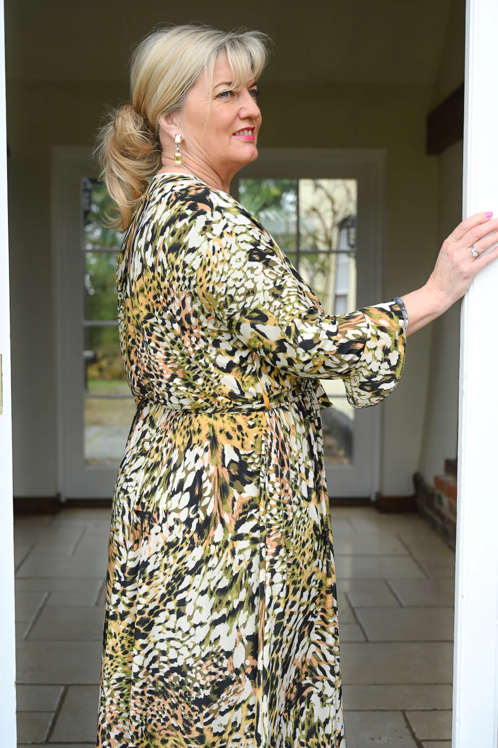 Leopard Print Crossover Maxi Dress - Image 3