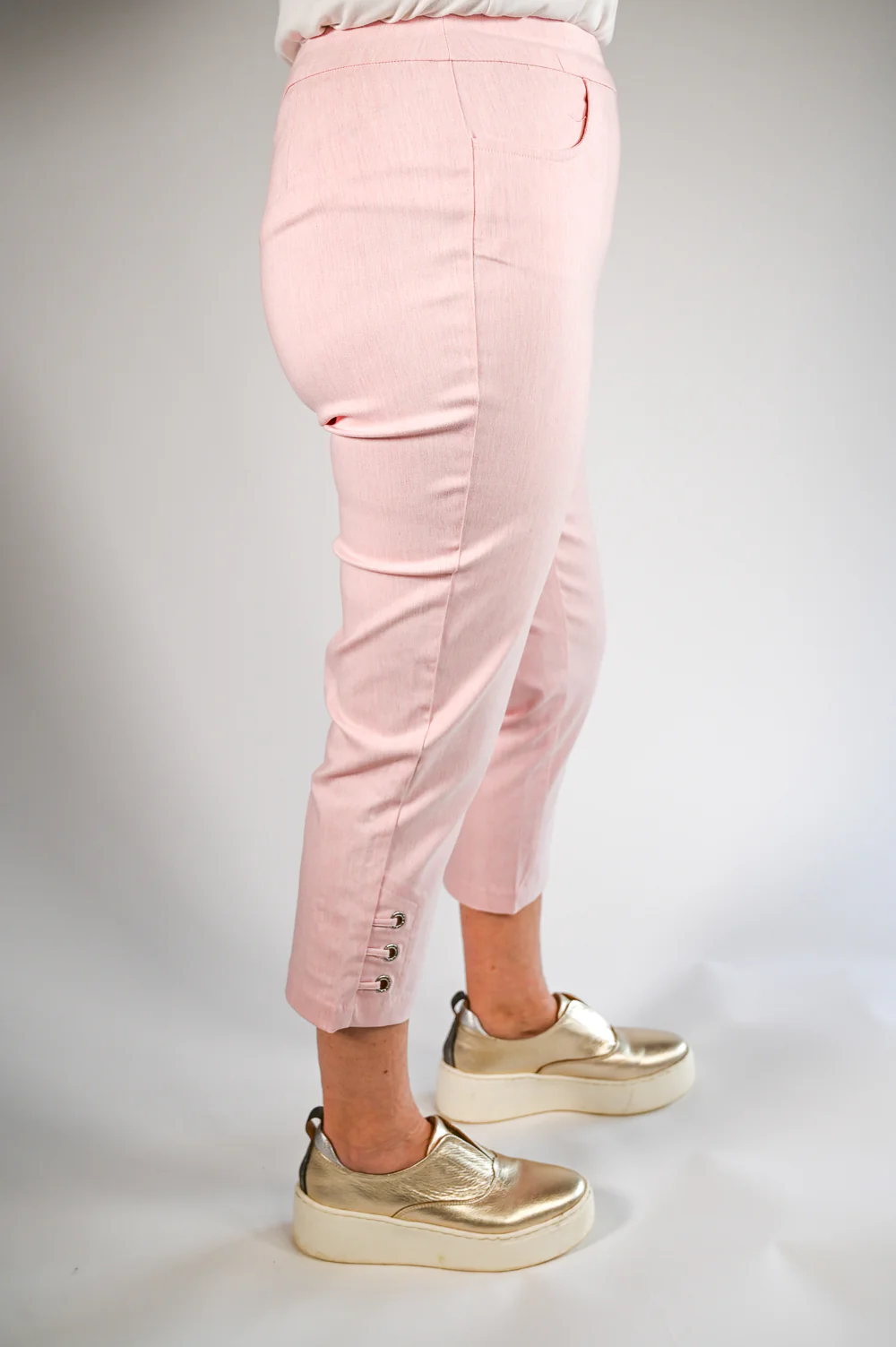 Figure Sculpting Crop Trouser - PINNS - 408C | Blush - Image 3