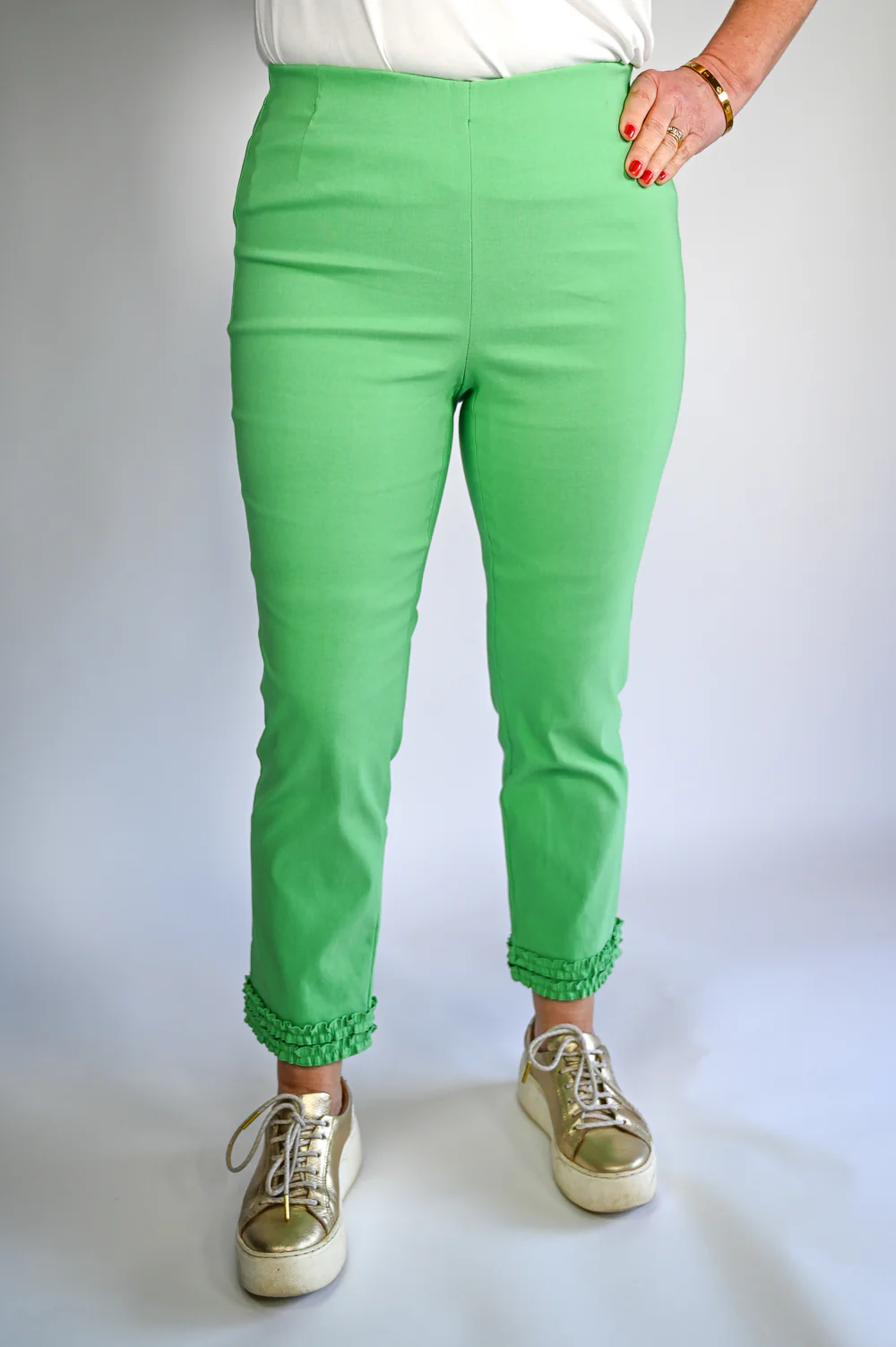 Ruched Hem Trouser - Stehmann WATERFORD - 642 | Green - Image 4