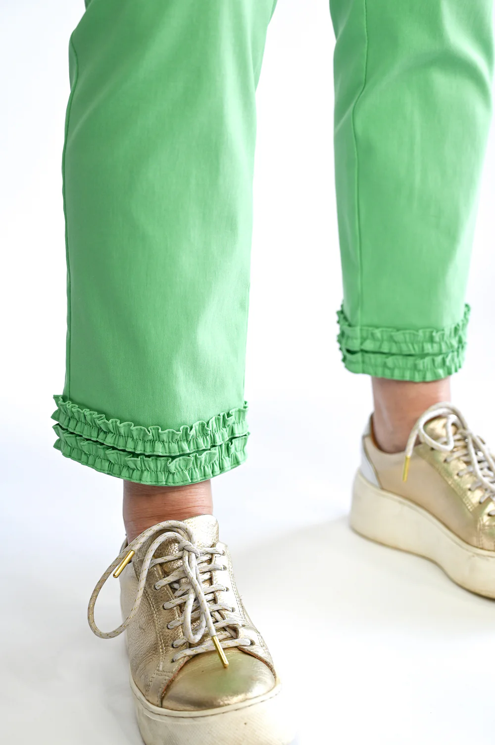 Ruched Hem Trouser - Stehmann WATERFORD - 642 | Green - Image 5