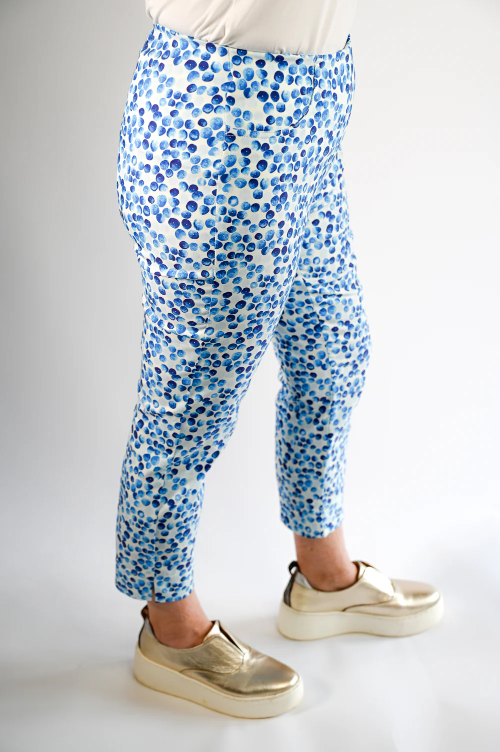 Stehmann Blue Slim Printed Trouser - Lolo-600 - Image 3