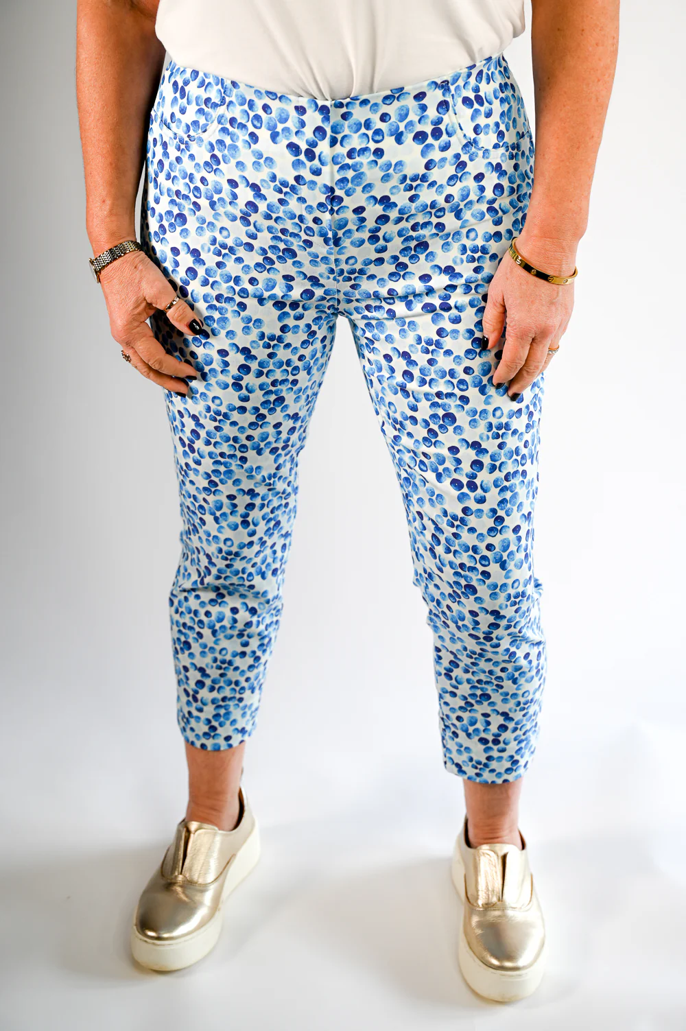 Stehmann Blue Slim Printed Trouser - Lolo-600 - Image 4