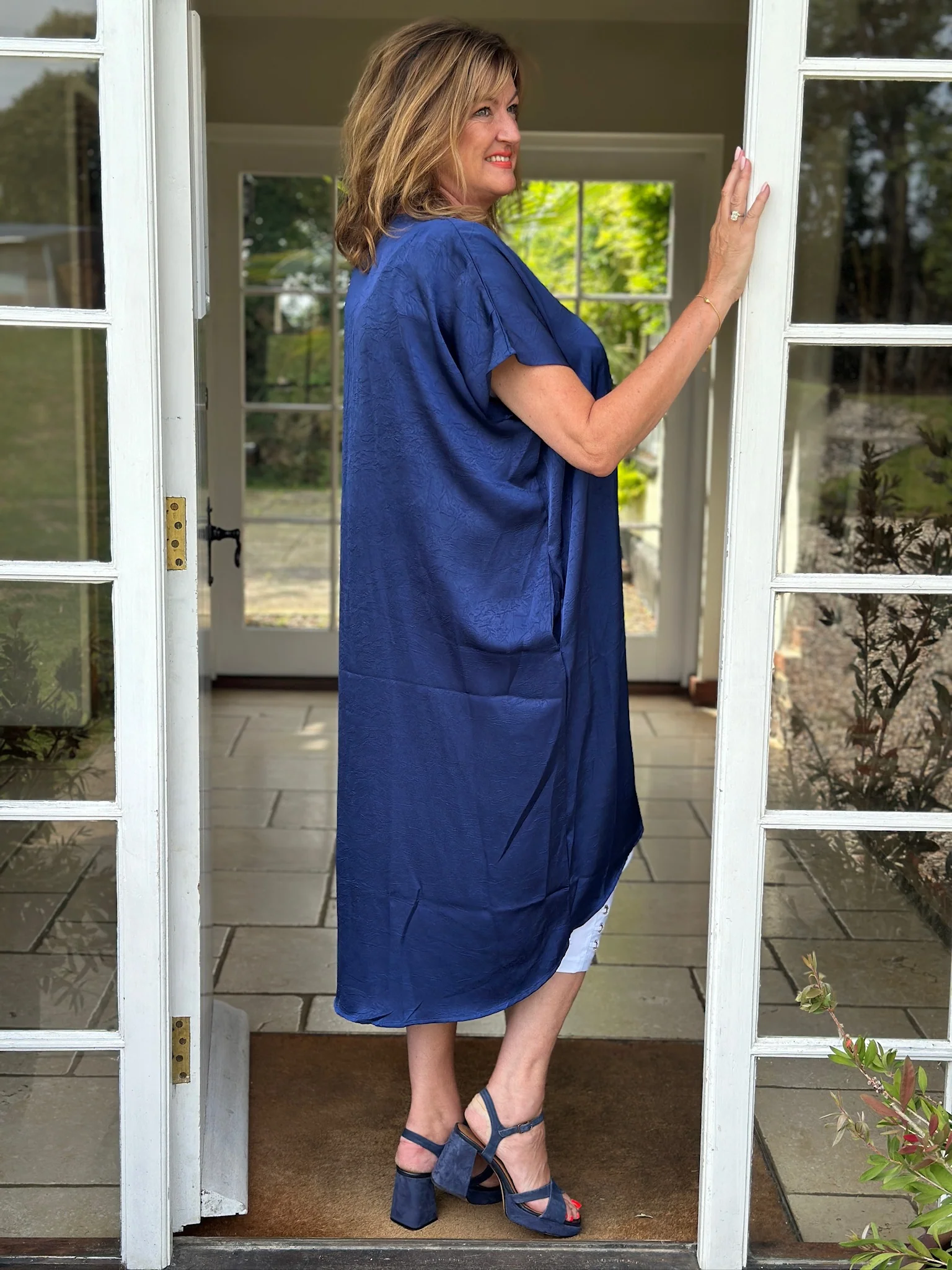 V-Neck Batwing Tunic | Navy - Image 4
